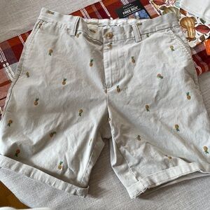 Tan Shorts with Pineapple Print